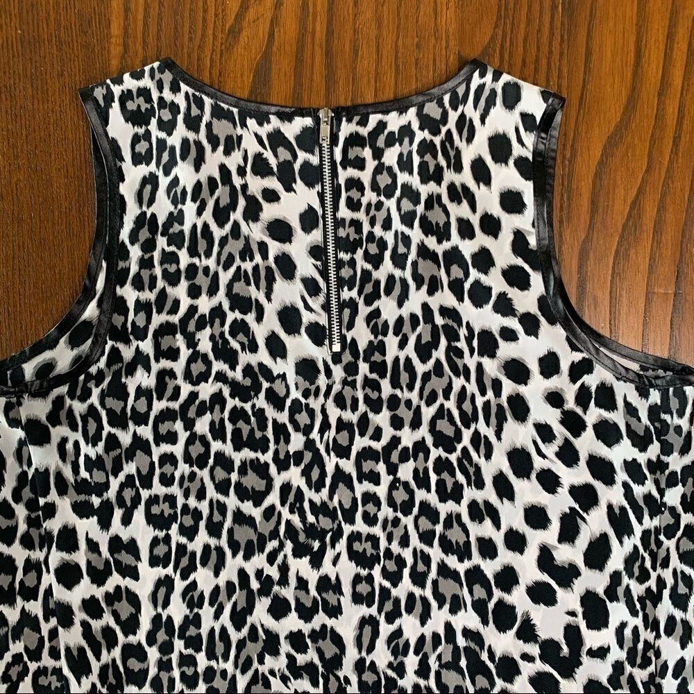 Violet & Claire Leopard Tank with Faux Leather Trim, Size S - Picture 7 of 13